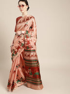Saree Mall Saree Mall Trendy Peach and Maroon Art Silk Saree | Grocsy