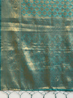 Saree Mall Blue & Gold-Toned Woven Design Zari Silk Blend Banarasi Saree | Grocsy