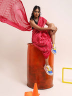 Tikhi Imli Leheriya Jute Silk Ready to Wear Saree | Grocsy