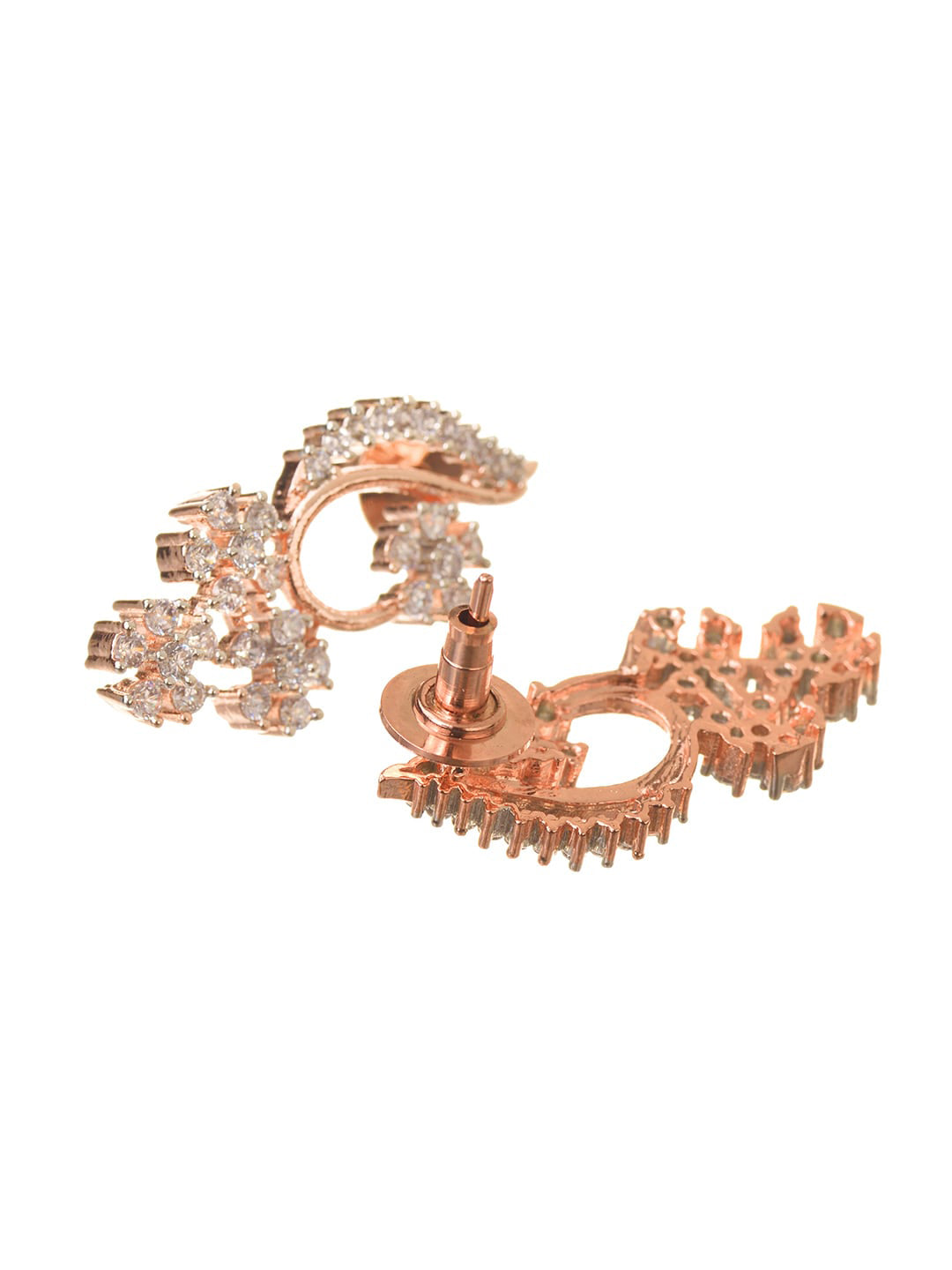 Saraf RS Jewellery Rose Gold-Polished White AD-Studded Jewellery Set | Grocsy