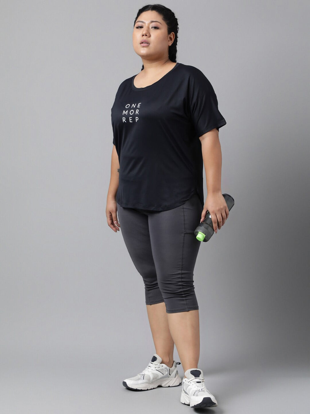 MKH Plus Size Typography Printed Drop Shoulder Sleeves Dri-FIT Relaxed Fit Sports T-shirt | Grocsy