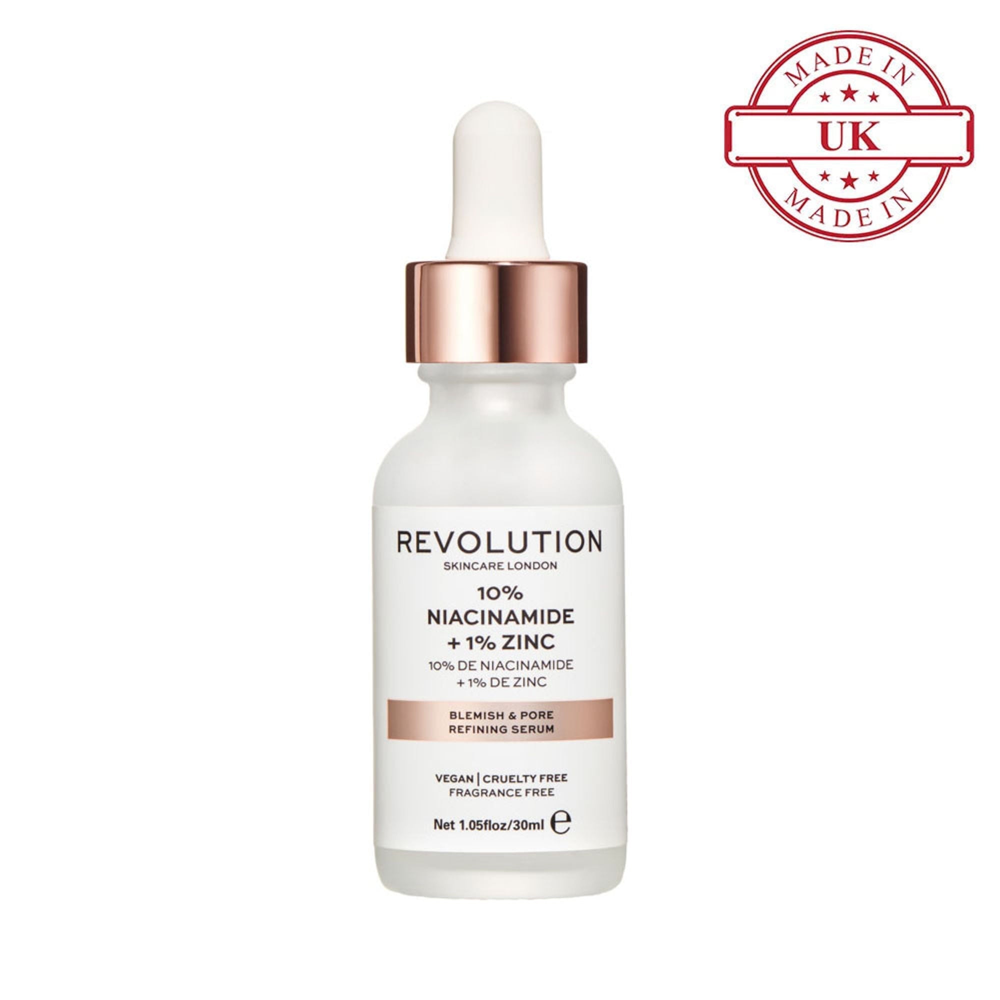 Makeup Revolution Skincare Blemish and Pore Refining Serum - 10% Niacinamide + 1% Zinc | Grocsy