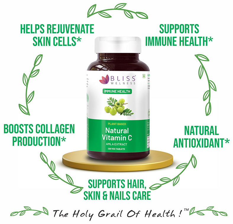 Bliss Welness Immune Health Natural Vitamin C Amla Extract Veg Tablet | Grocsy