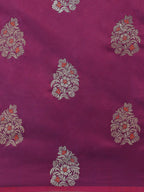 Saree Mall Magenta & Silver-Toned Floral Silk Blend Dharmavaram Saree | Grocsy