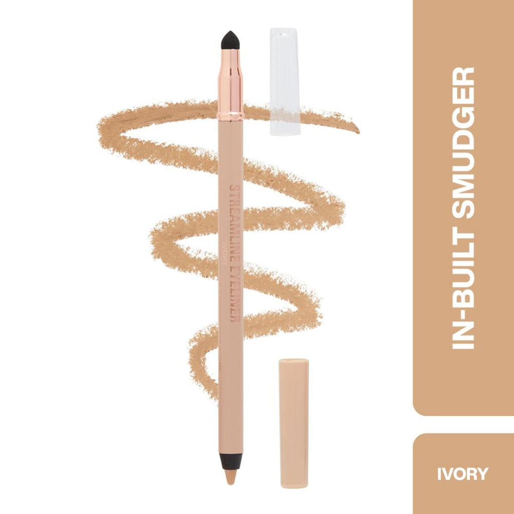 Makeup Revolution Streamline Waterline Eyeliner Pencil-Ultra Creamy Smudge Proof Smokey Looks - Ivory | Grocsy
