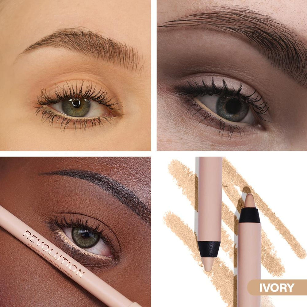 Makeup Revolution Streamline Waterline Eyeliner Pencil-Ultra Creamy Smudge Proof Smokey Looks - Ivory | Grocsy