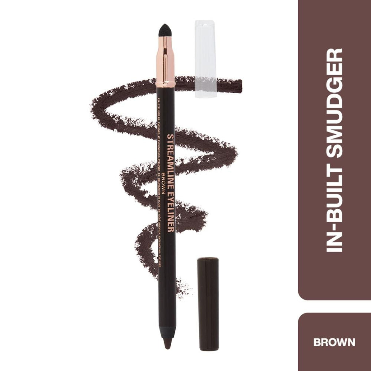Makeup Revolution Streamline Waterline Eyeliner Pencil-Ultra Creamy Smudge Proof Smokey Looks - Brown | Grocsy