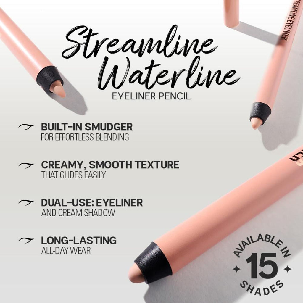 Makeup Revolution Streamline Waterline Eyeliner Pencil-Ultra Creamy Smudge Proof Smokey Looks - Brown | Grocsy