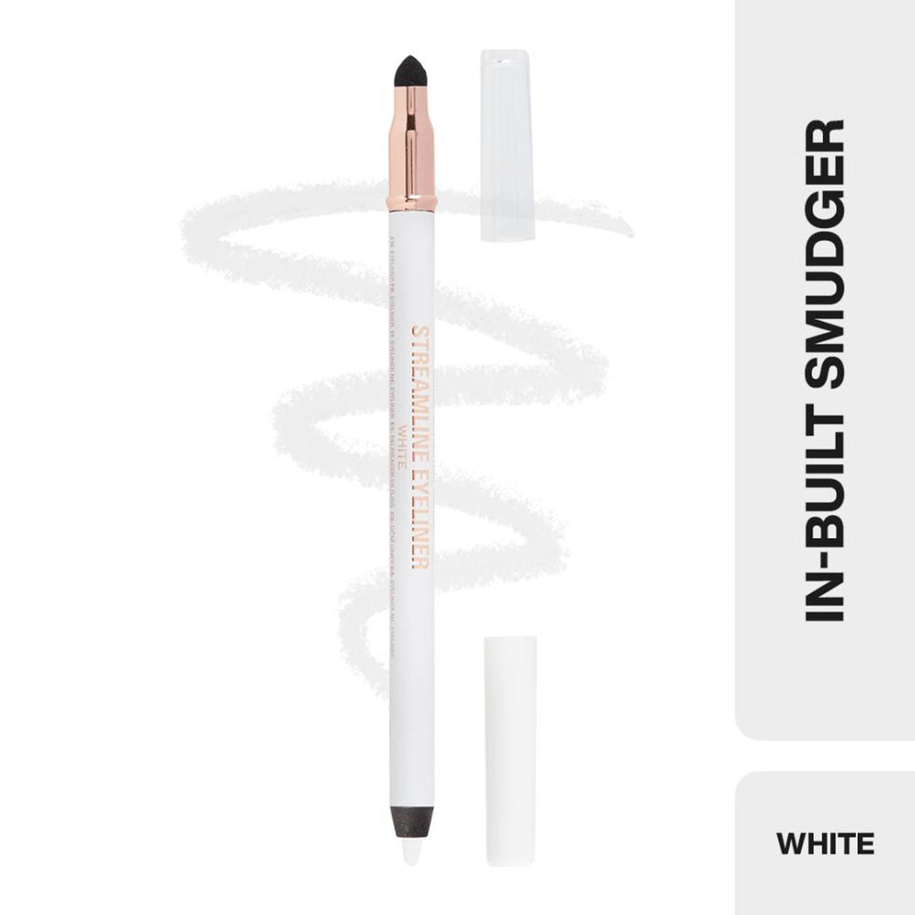 Makeup Revolution Streamline Waterline Eyeliner Pencil-Ultra Creamy Smudge Proof Smokey Looks - White | Grocsy