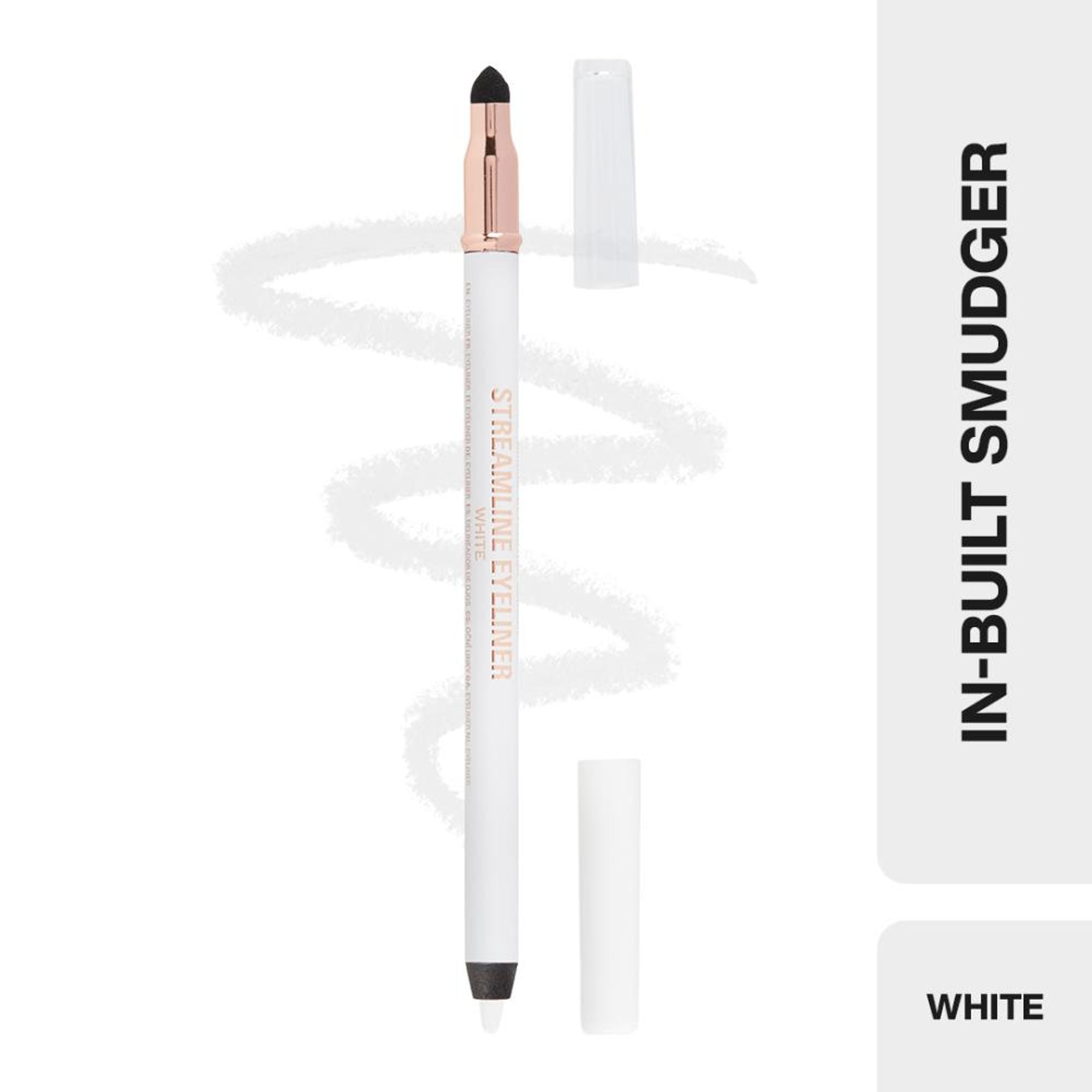 Makeup Revolution Streamline Waterline Eyeliner Pencil-Ultra Creamy Smudge Proof Smokey Looks - White | Grocsy