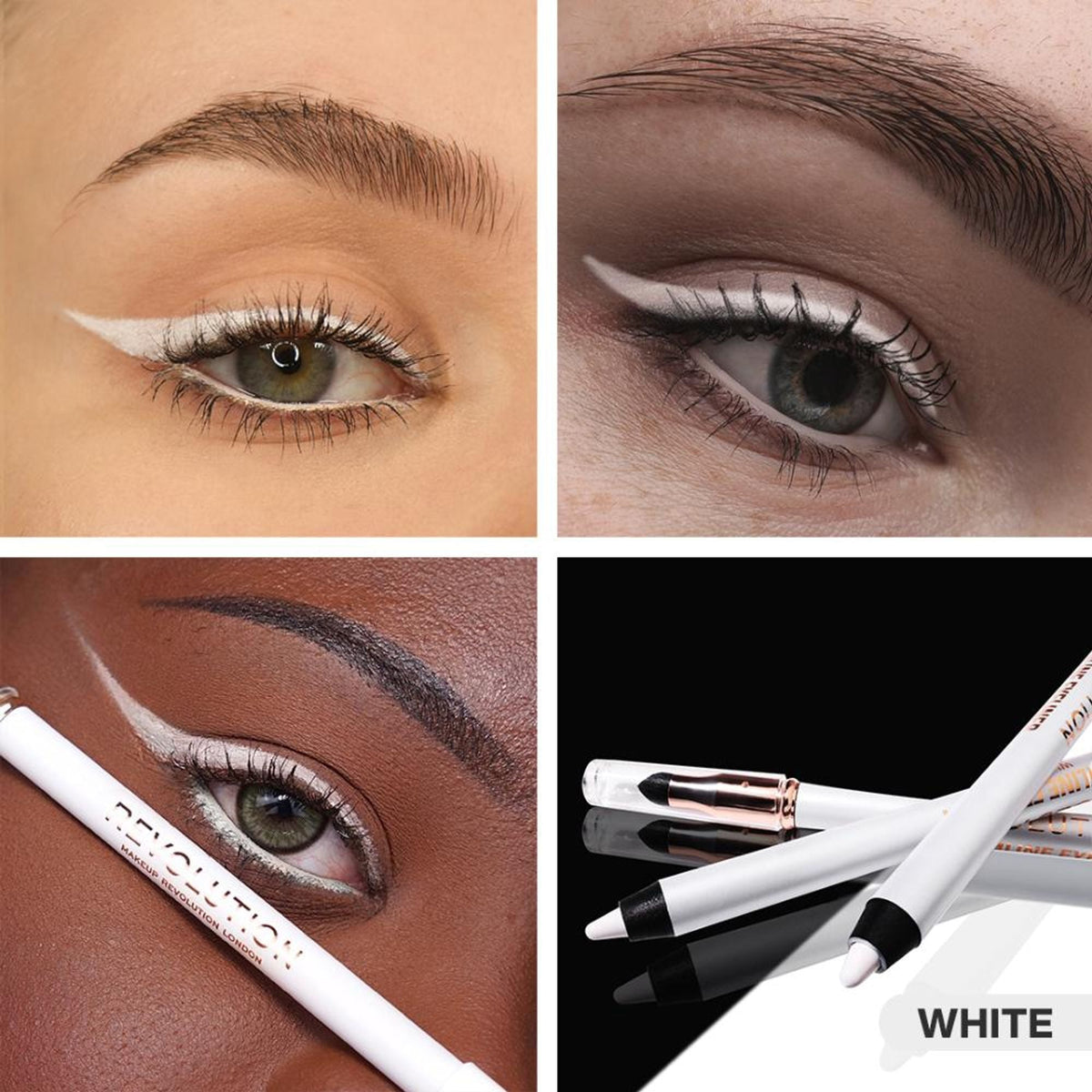 Makeup Revolution Streamline Waterline Eyeliner Pencil-Ultra Creamy Smudge Proof Smokey Looks - White | Grocsy