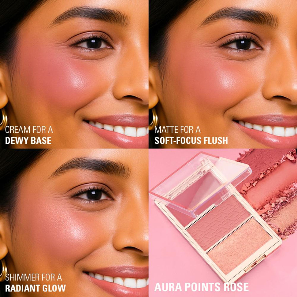 Makeup Revolution Blush Icon Palette - Aura Points Rose | Grocsy