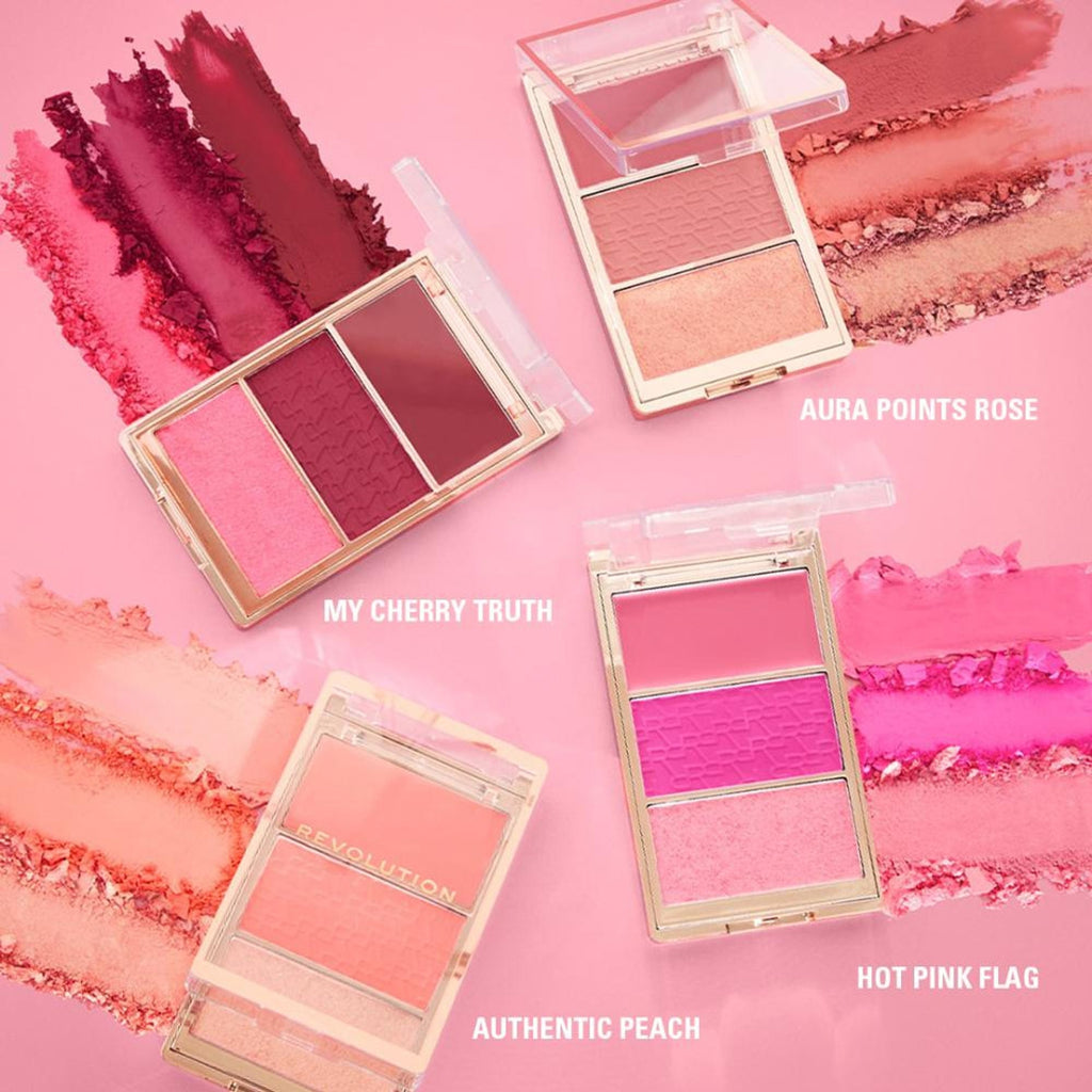 Makeup Revolution Blush Icon Palette - Aura Points Rose | Grocsy