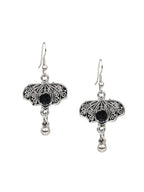 Cardinal Women Silver-Toned Oxidised Stone Studded & Beaded Heart Shaped Jewellery Set | Grocsy