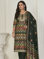 Jyoti Fashion Women's Multicolor Pashmina Digital Printed Kurta with Trouser & Dupatta | Grocsy
