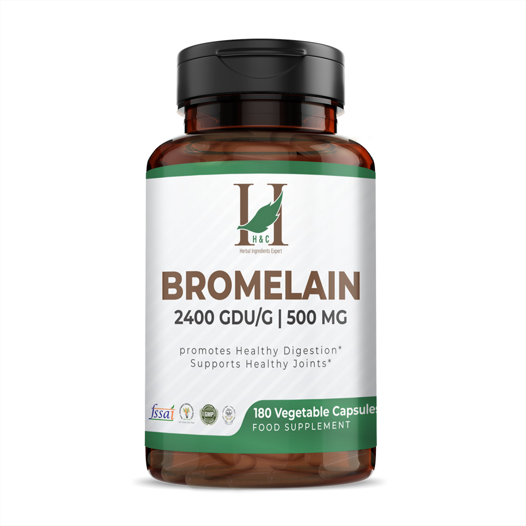 H&C Herbal Bromelain Veg Capsules | Grocsy