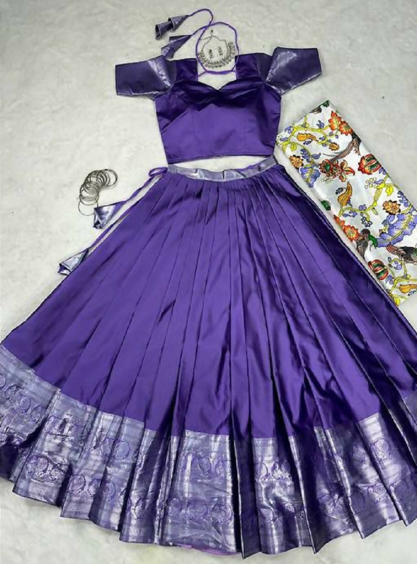 Teeya Creation New Latest Trendy Stylish Lehenga Choli Set - Lavender | Grocsy