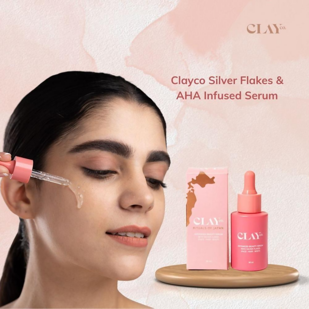 Clayco Silver Flakes & Aha Infused Face Serum & Toner | Grocsy