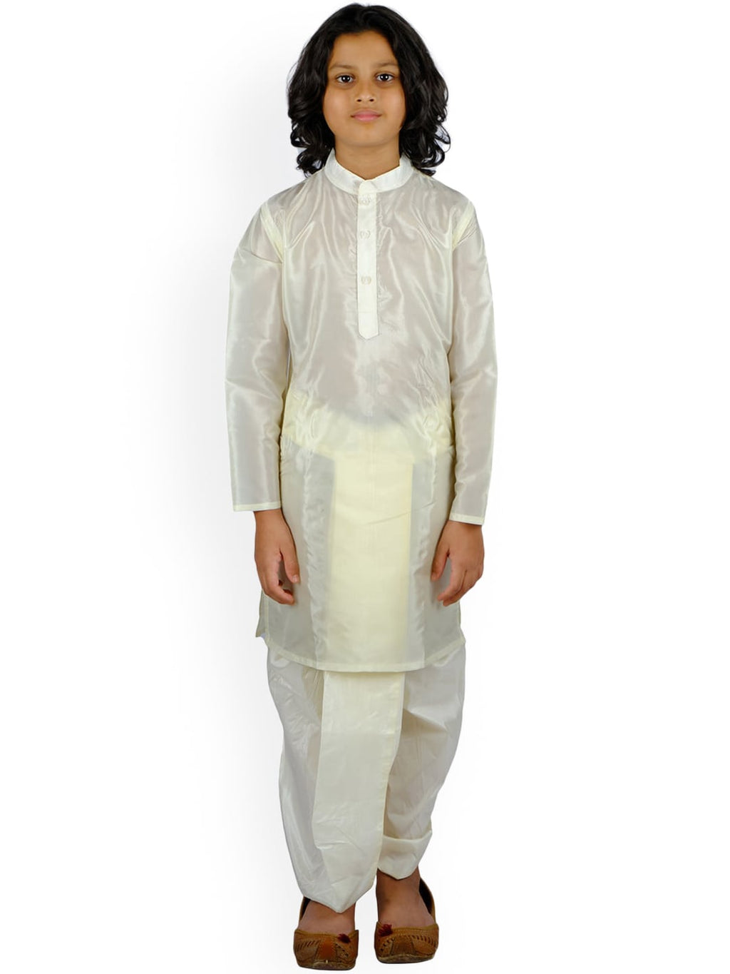 Sethukrishna Boys Cream-Coloured Kurta with Dhoti Pants | Grocsy