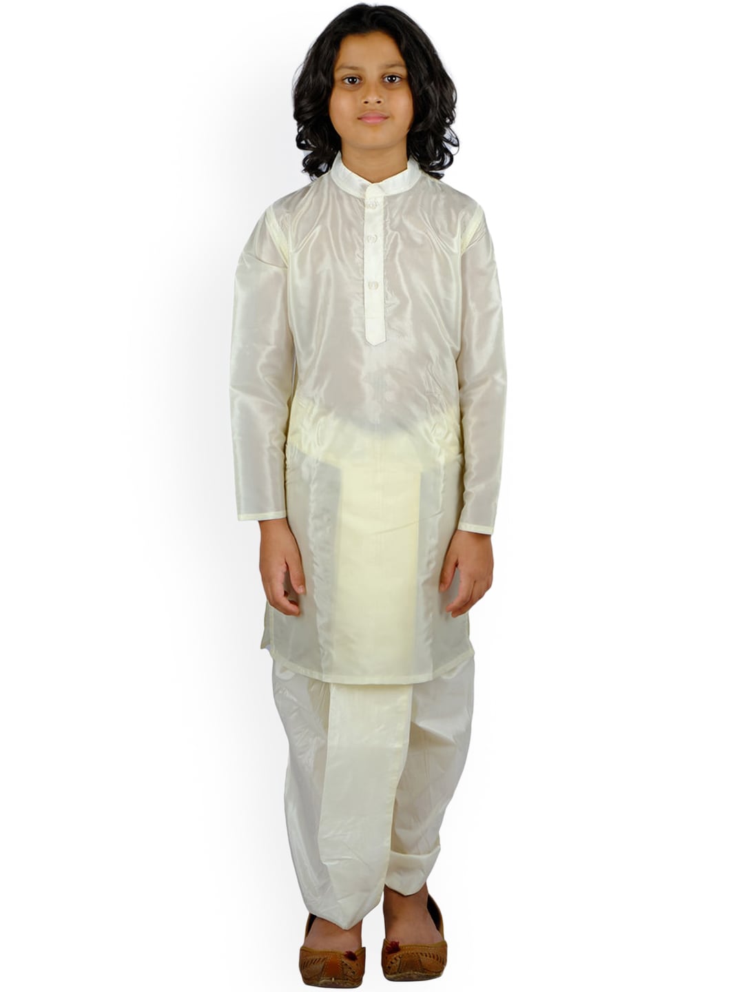 Sethukrishna Boys Cream-Coloured Kurta with Dhoti Pants | Grocsy