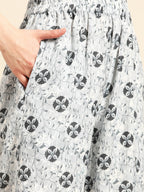 Sangria Floral Yoke Design Regular Gotta Patti Kurta with Palazzos | Grocsy