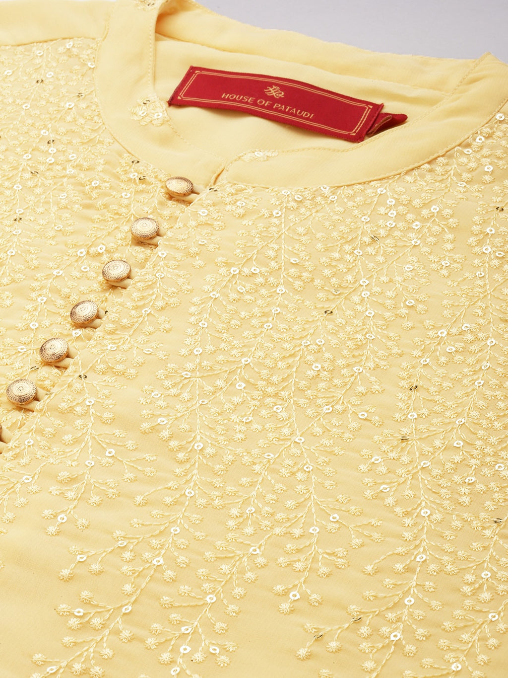House of Pataudi Men Embroidered Sequined Floral Jashn Kurta | Grocsy