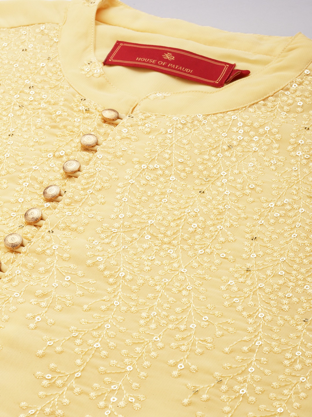 House of Pataudi Men Embroidered Sequined Floral Jashn Kurta | Grocsy