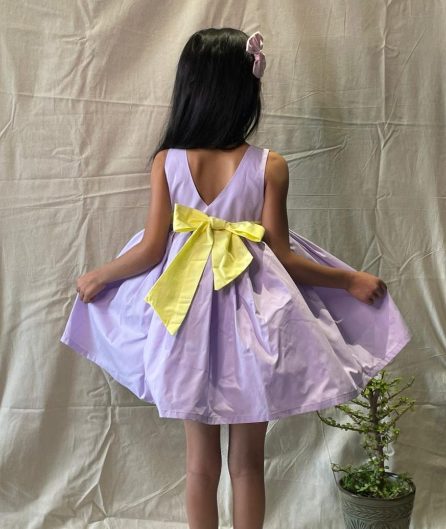 ArthLife Lavender Rainbow Partywear Dress | Grocsy
