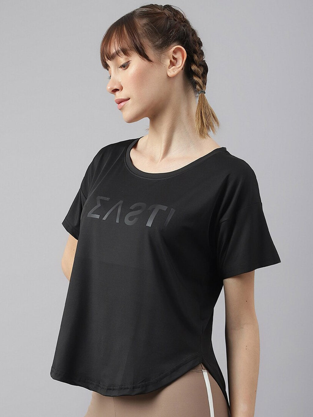 MKH Typography Printed Drop-Shoulder Sleeves Dri-FIT Sports T-shirt | Grocsy