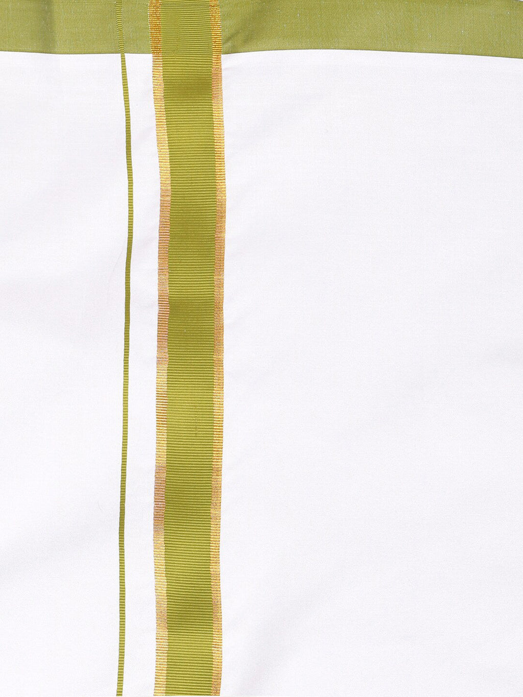 Sethukrishna Boys White & Green Cotton Shirt With Readymade Dhoti | Grocsy