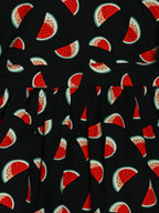 Manet Girls Cotton V Neck Frill Frock Watermelon Printed - Black | Grocsy