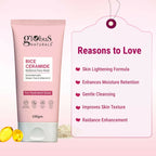 Globus Naturals Rice Ceramide Face Wash For Hydrated Glow, Enriched with Green Tea & Vitamin E | Grocsy