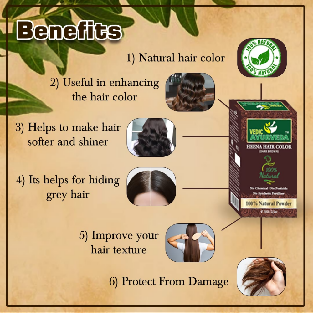 VedicAyurveda Dark Brown Hair Color | Grocsy