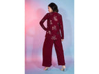 Red Georgette Sequence With Thread Designer Co-Ord Set - Flory | Grocsy