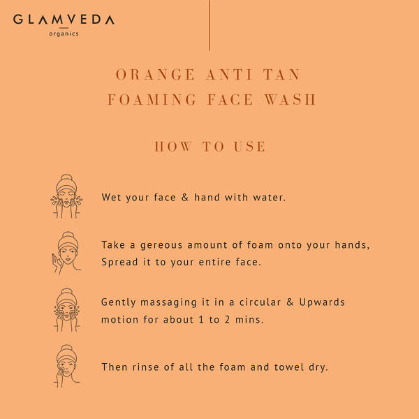 Glamveda Orange Anti Tan Foaming Face Wash | Grocsy