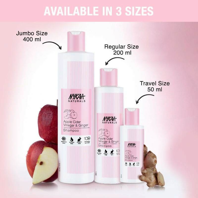 Nykaa Naturals Anti-Dandruff - Free Shampoo with Apple Cider Vinegar, Ginger & Tea Tree Oil | Grocsy