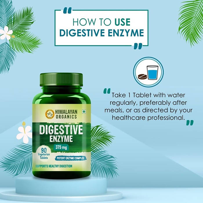 Himalayan Organics Digestive Enzyme 375 mg Vegetarian Capsules | Grocsy