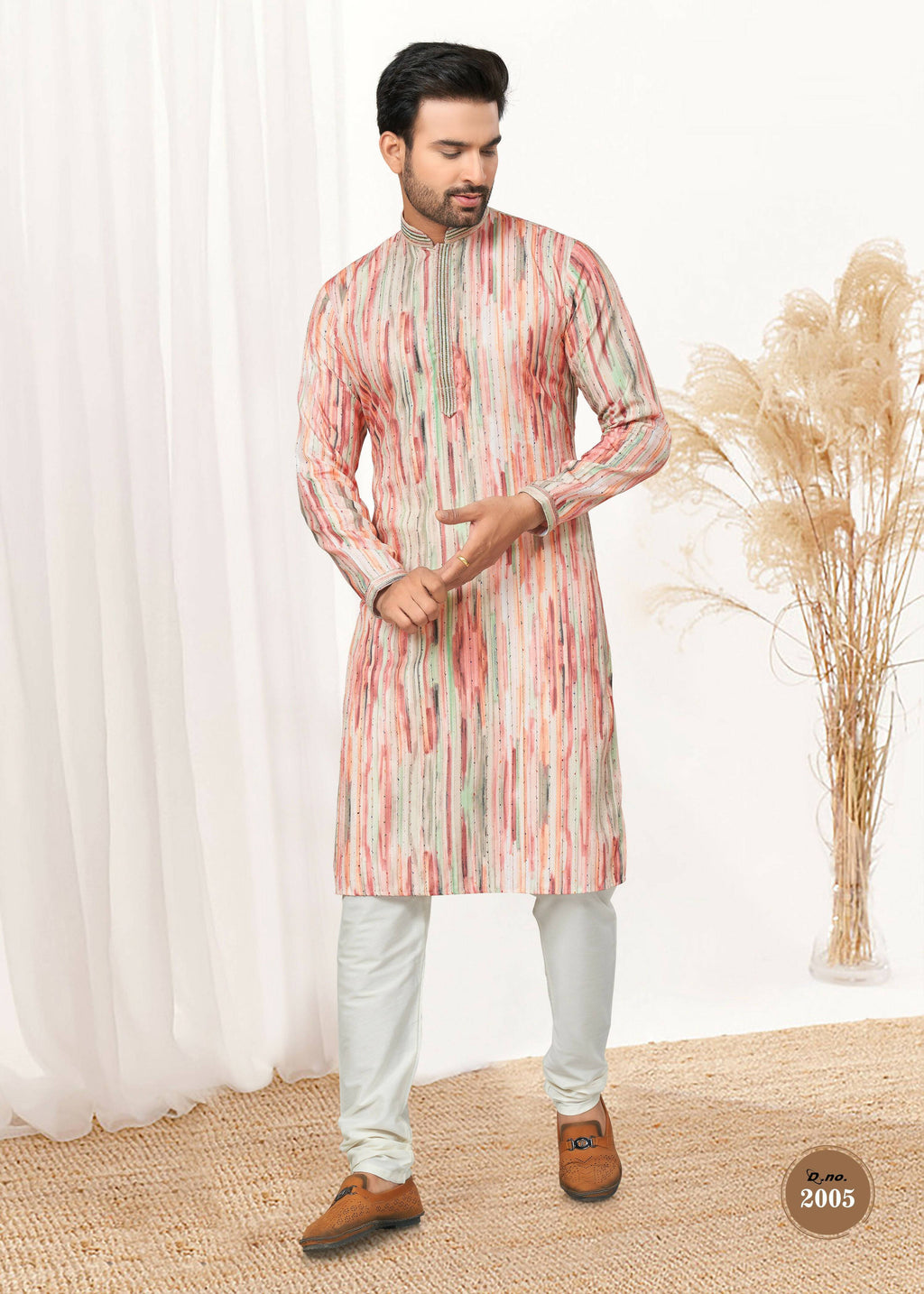 Joban Fashion Men's multicolor Cotton printed Kurta Pyjama set | Grocsy