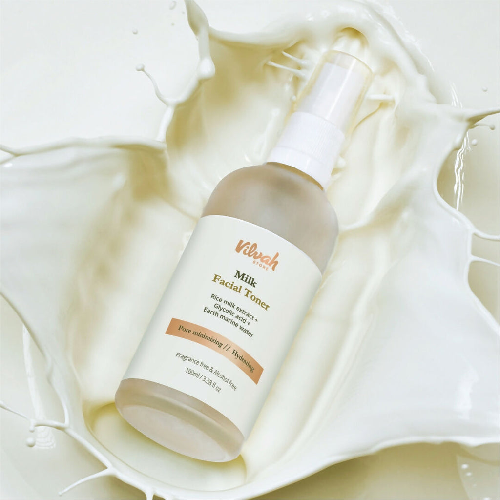 Vilvah Store Milk Face Toner (Earth marine water - Pore minimise) | Grocsy