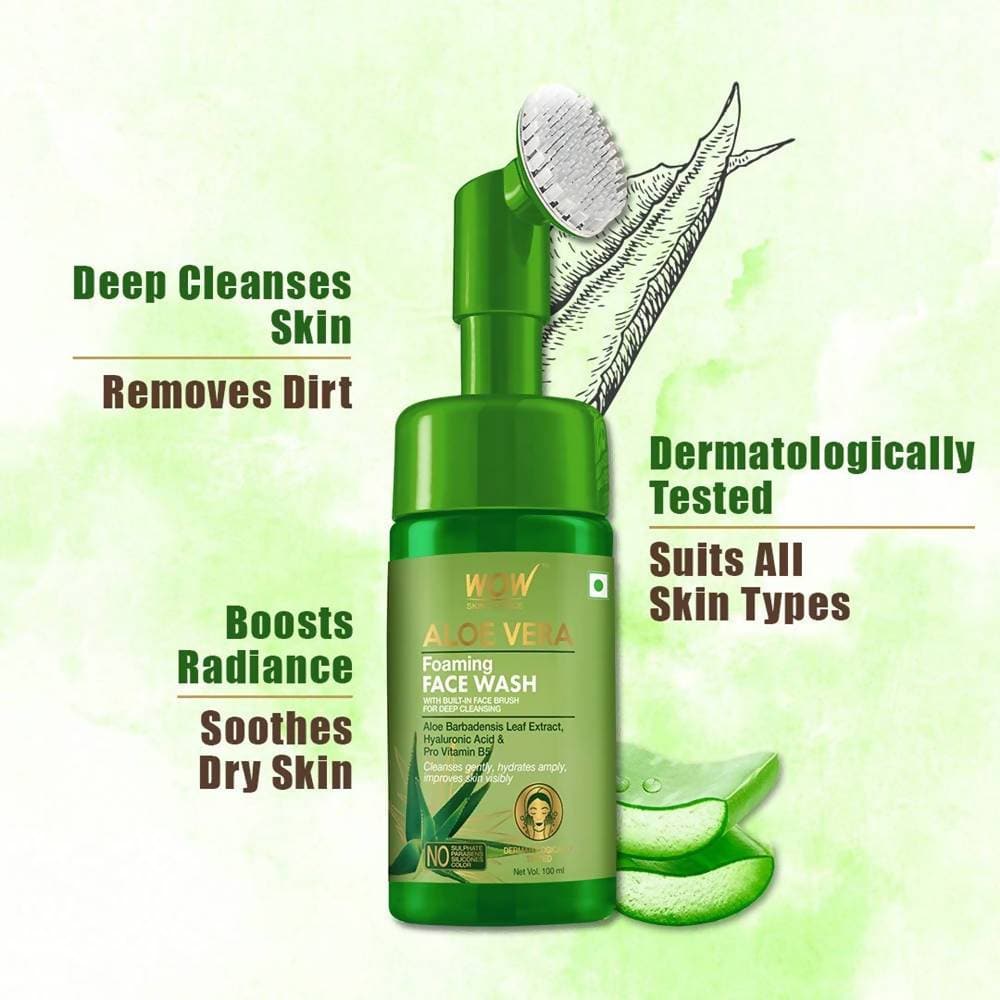 Wow Skin Science Aloe Vera Foaming Face Wash | Grocsy