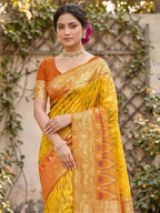 Shree Shyam Fashion Yellow Soft Silk Saree | Grocsy