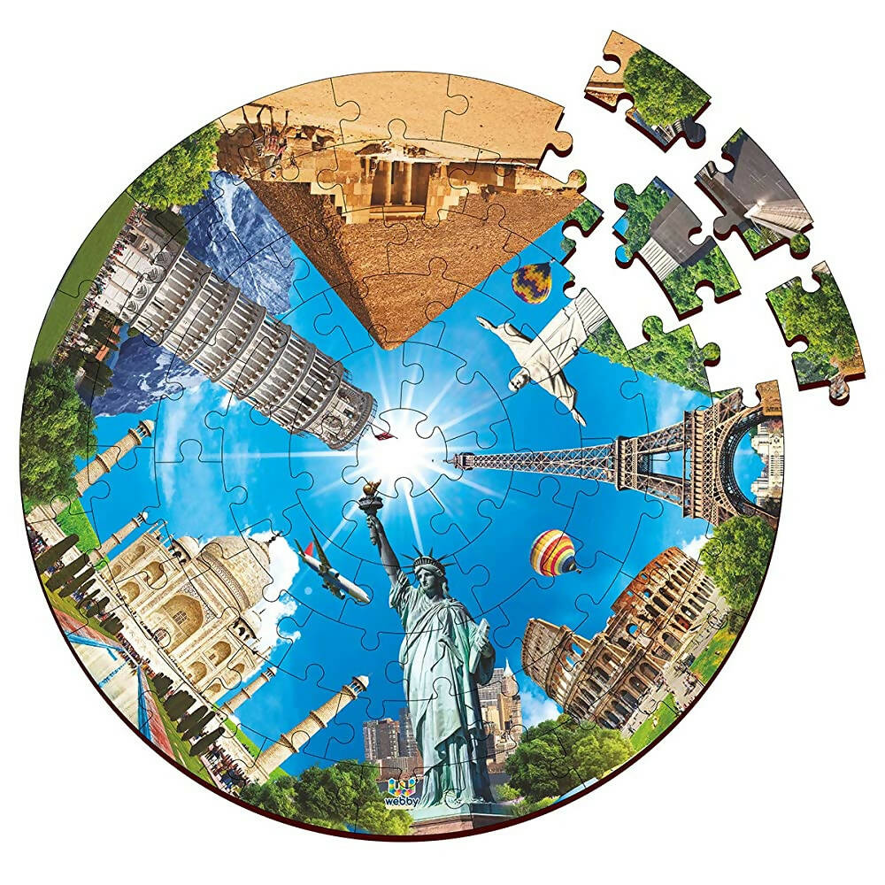 Webby Wooden Seven Wonders of The World Jigsaw Puzzle-60 Pcs | Grocsy