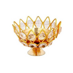 Collectible India Diwali Diya Crystal Round Akhand Diya | Grocsy