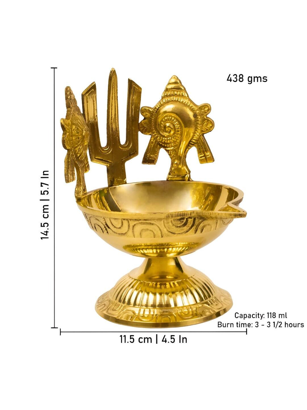 Spillbox Gold-Toned Brass Namah Kuber Diya Pooja Essential | Grocsy