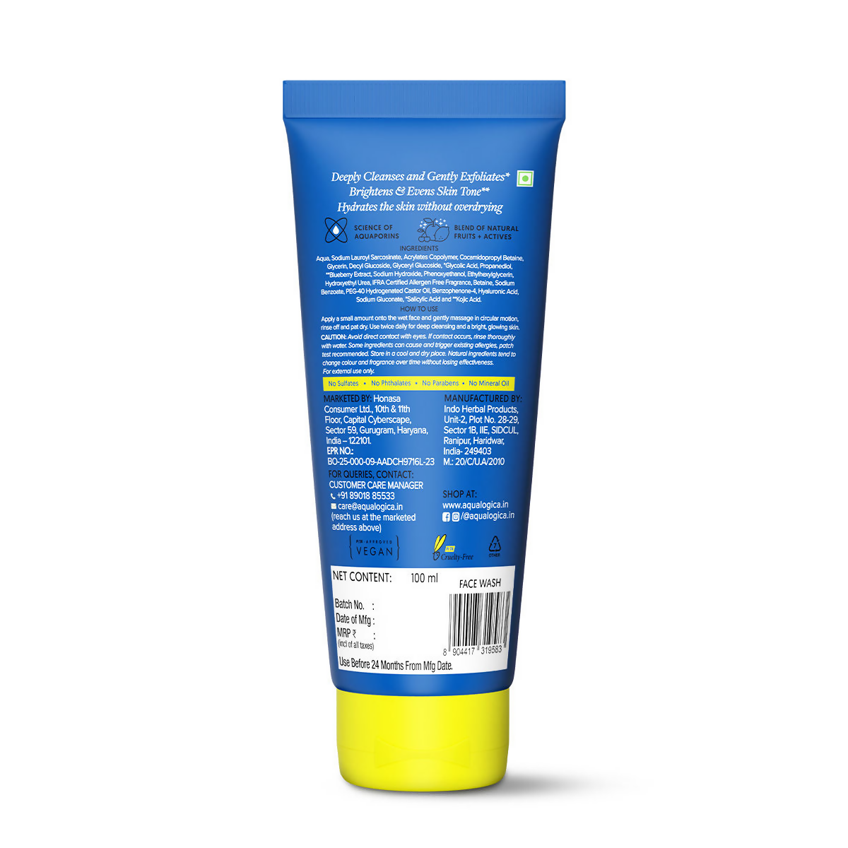 Aqualogica Bright+ Smoothie Face Wash | Grocsy