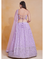 Lavender Georgette Zari,Sequence Embroidery Work Lehenga Choli - Jihu Culture | Grocsy