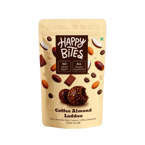 Happy Bites Coffee Almond Laddoo | Grocsy