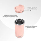 Milton Corral Thermosteel Insulated Coffee Mug Tumbler - 400ml (Peach) | Grocsy