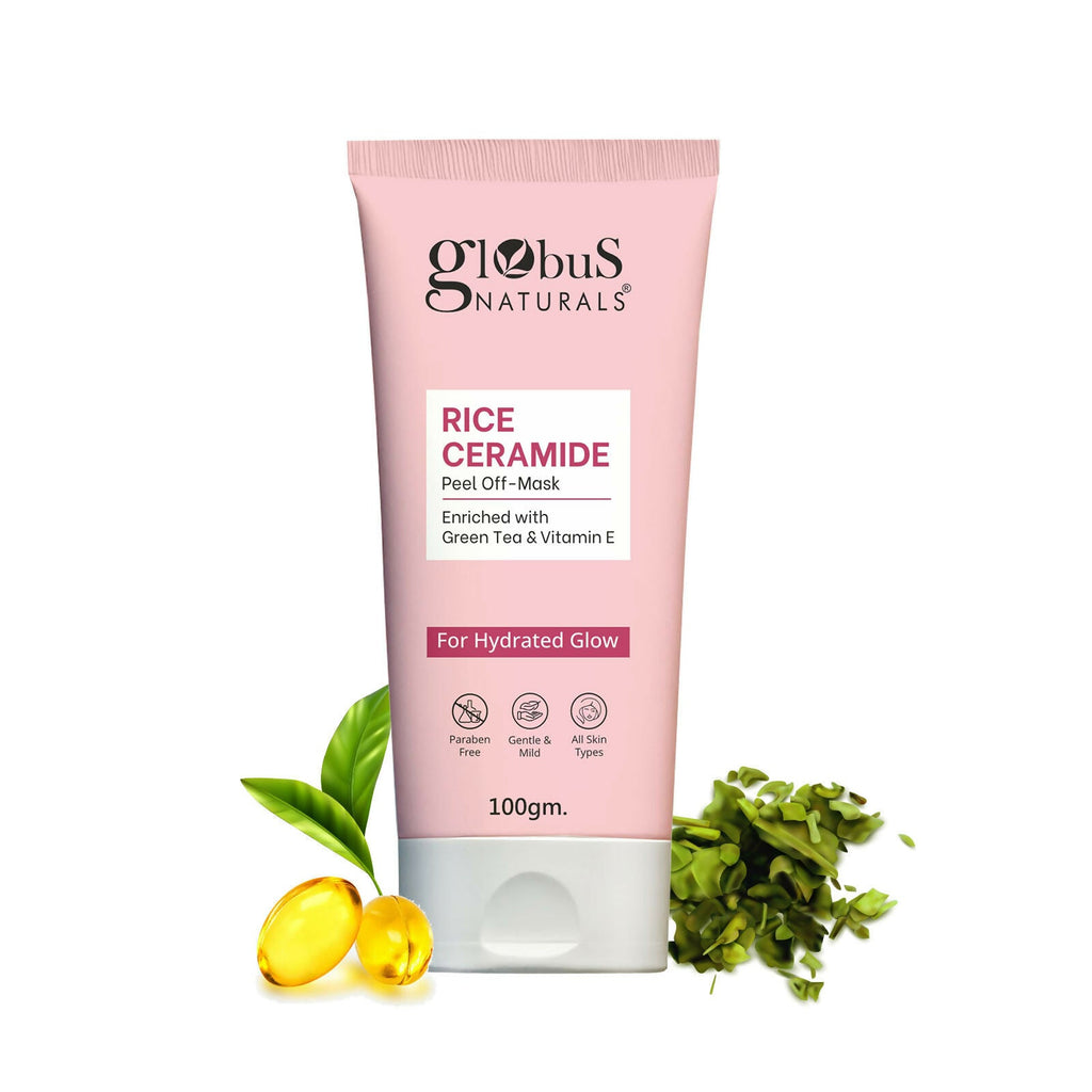 Globus Naturals Rice Ceramide Peel Off Mask, For Hydrated Glow Skin | Grocsy