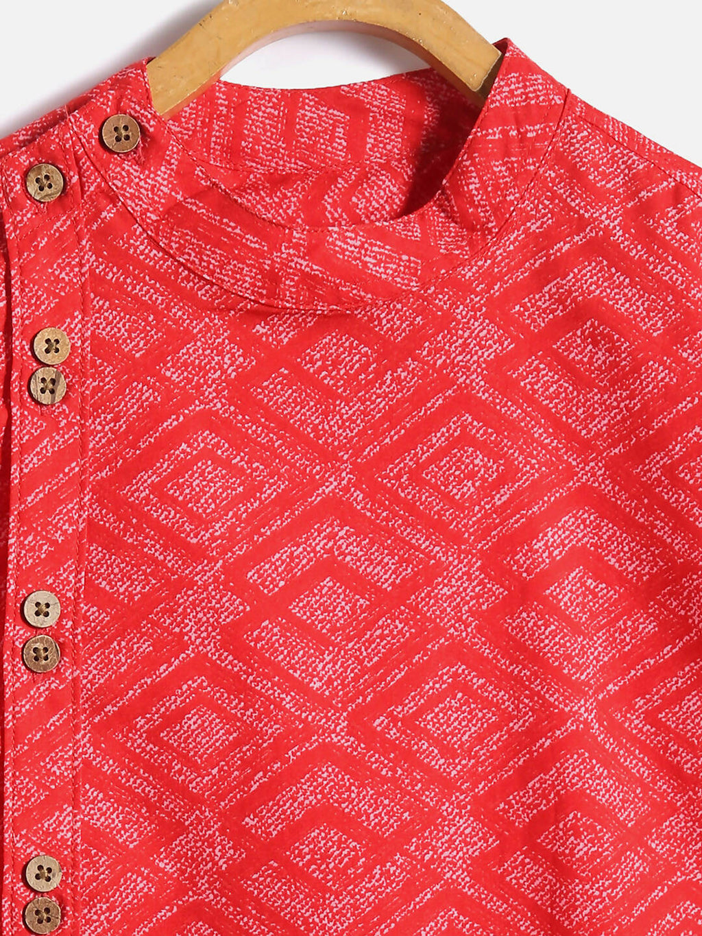 Manet Ethnic Full Sleeves Printed Shirt - Red | Grocsy